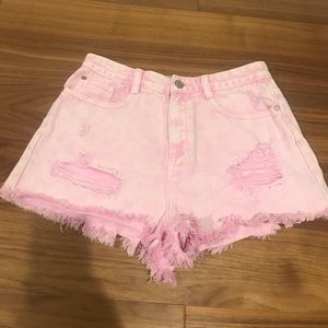 Jean shorts light pink